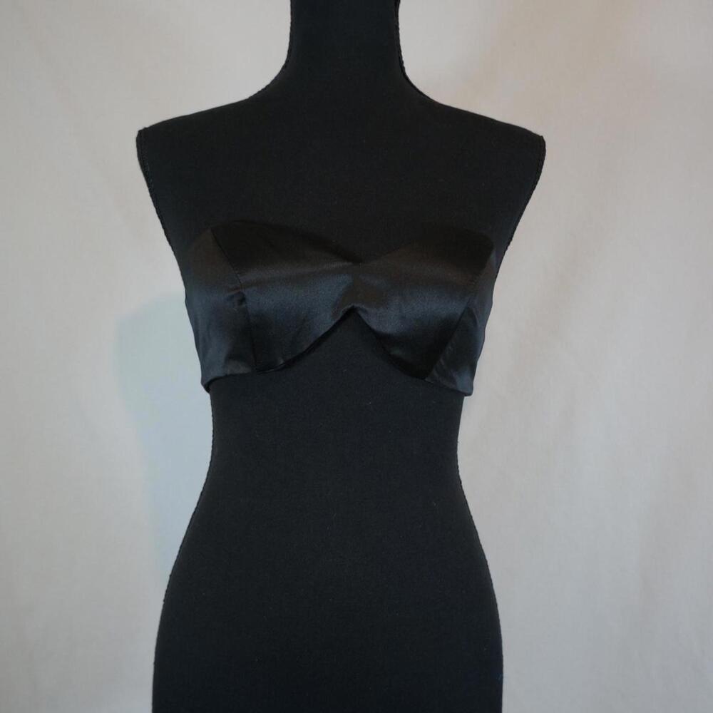 black satin bandeau top